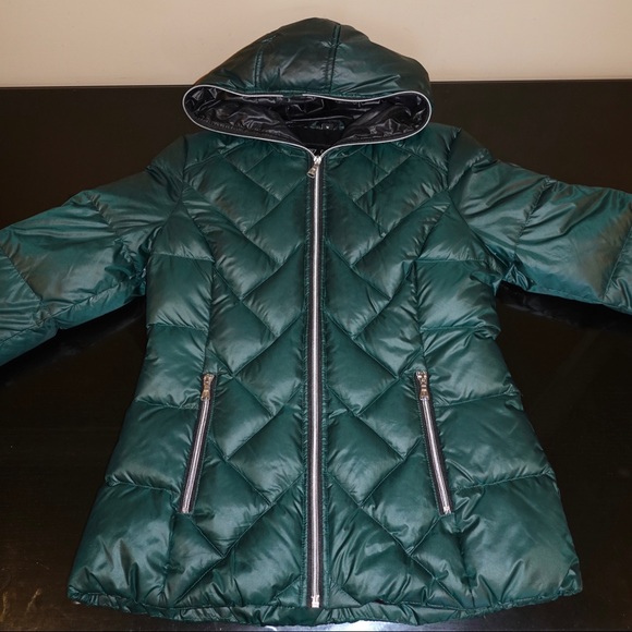 Guess Puffer Down Jacket | Emerald Green | Hooded - Picture 2 of 15